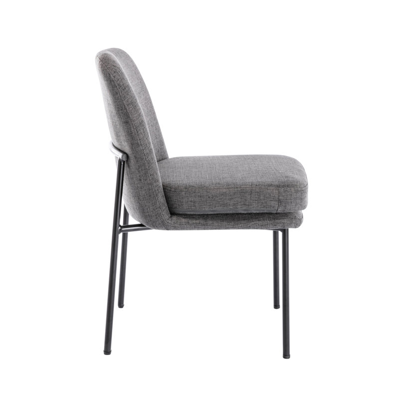 Corrigan Studio® Lydia Fabric Upholstered Dining Chair with Iron Legs